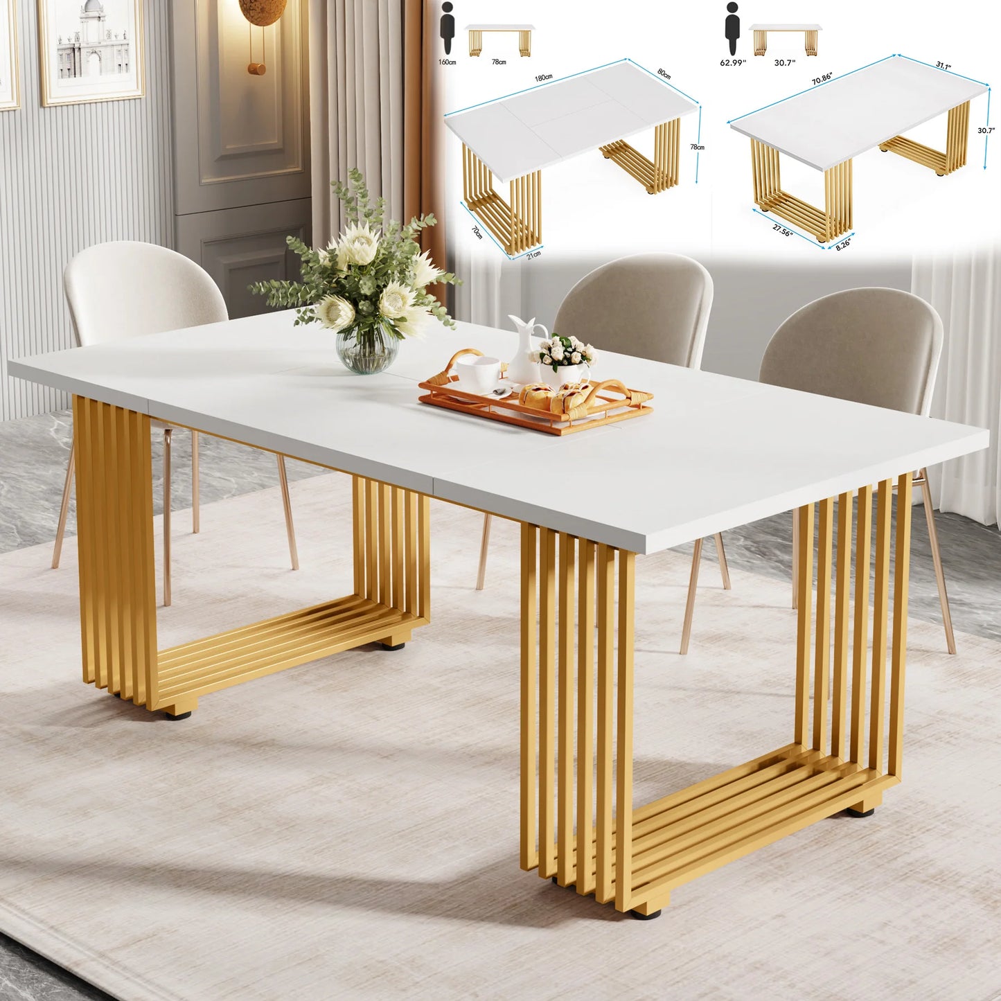 Tribesigns Rectangular Dining Table Modern Kitchen Table