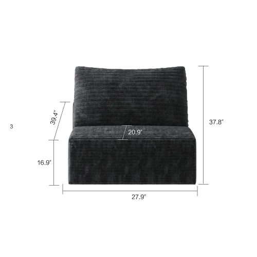 YQXH Cloud Style Sectional Sofa With Corduroy Cover And Memory Foam Cushions